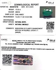 10.35/CT Natural Panna Stone with Govt. Lab Certificate (16650)